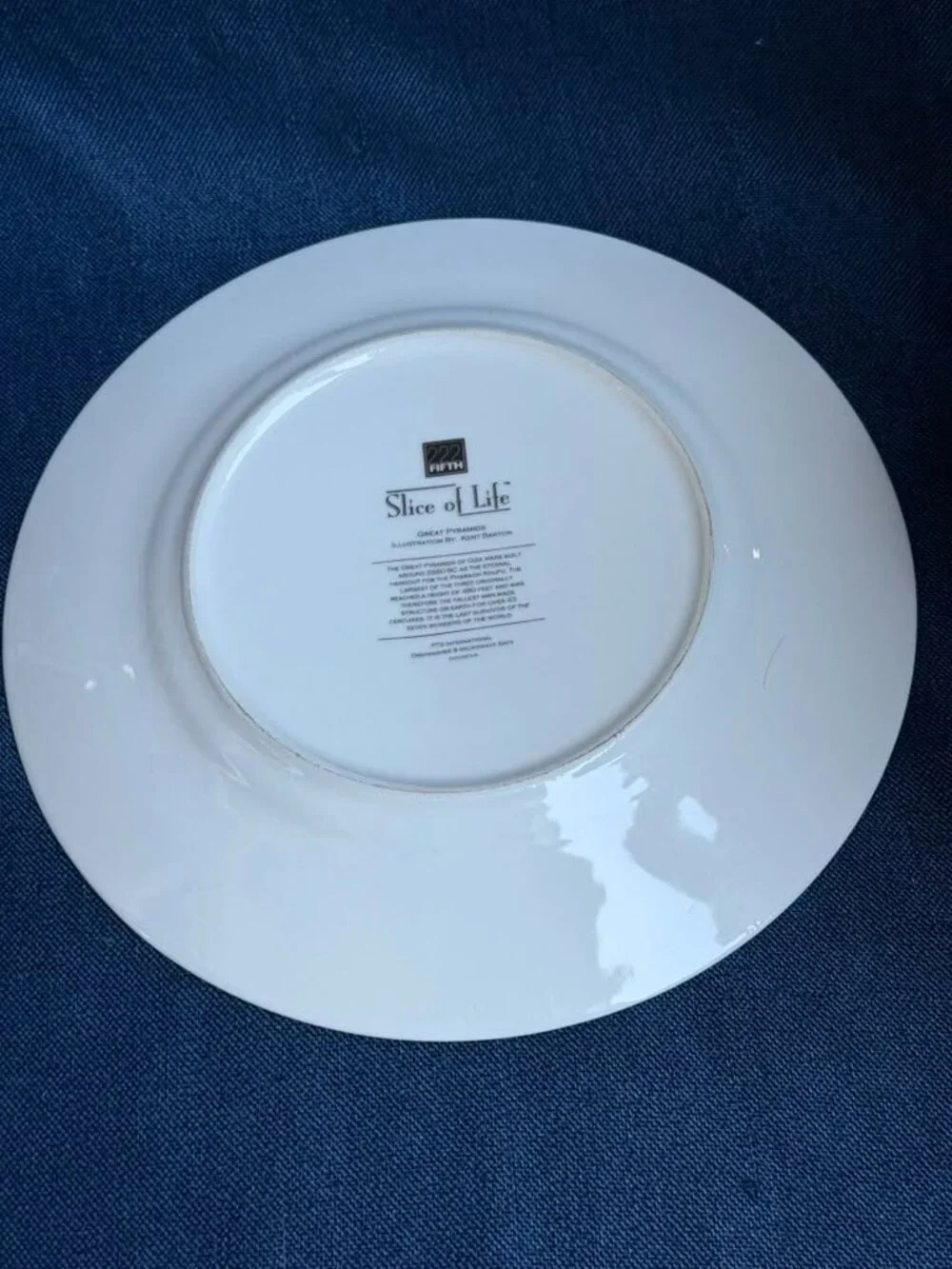 Rare Vintage Circa 2000s 222 Fifth Slice of Life Great Pyramids Dinner Plate